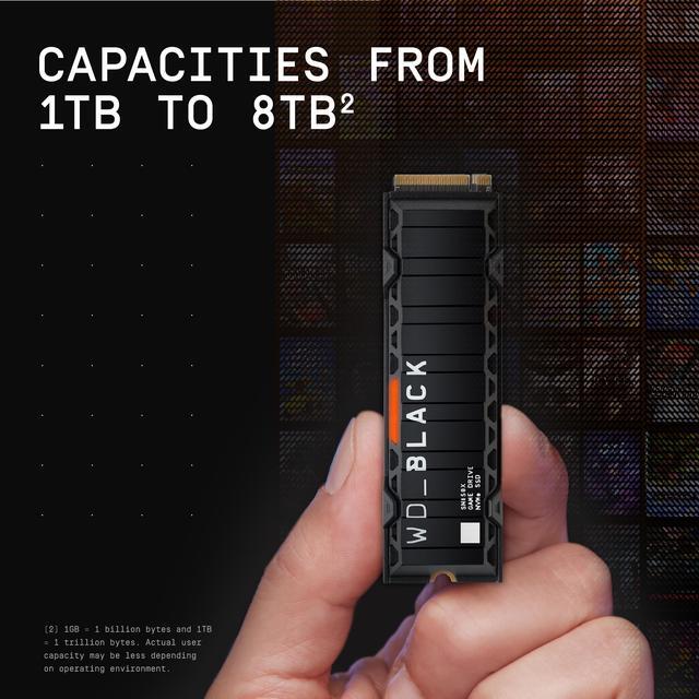 Alt view image 7 of 11 - WD_BLACK 1TB SN850X NVMe Internal Gaming Solid State Drive with Heatsink - Works with Playstation 5, Gen4 PCIe, M.2 2280, Up to 7,300 MB/s - WDS100T2XHE