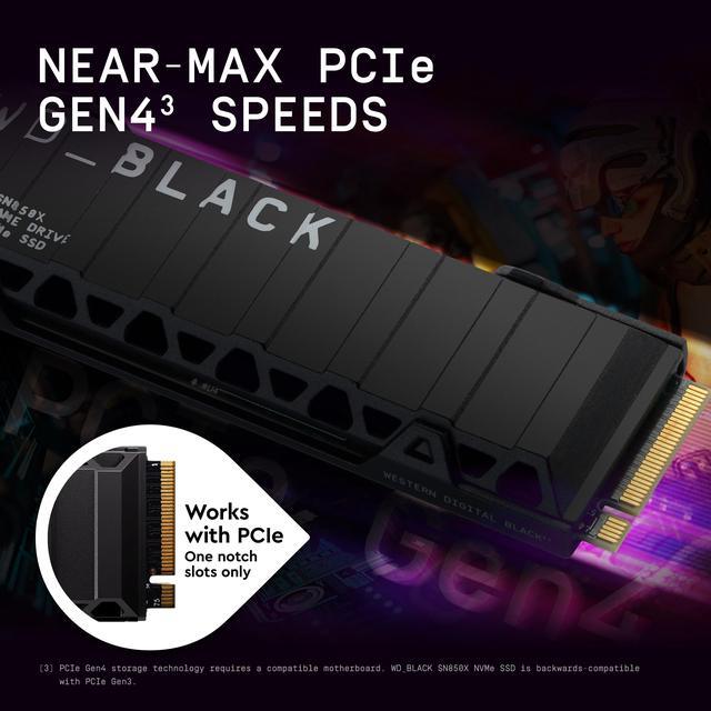 Alt view image 11 of 11 - WD_BLACK 1TB SN850X NVMe Internal Gaming Solid State Drive with Heatsink - Works with Playstation 5, Gen4 PCIe, M.2 2280, Up to 7,300 MB/s - WDS100T2XHE