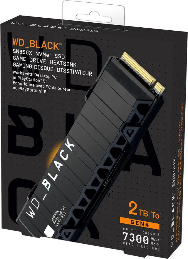 Alt view image 10 of 12 - WD_BLACK 2TB SN850X NVMe Internal Gaming SSD Solid State Drive with Heatsink - Works with Playstation 5, Gen4 PCIe, M.2 2280, Up to 7,300 MB/s - WDS200T2XHE