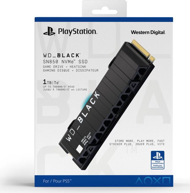 Western Digital WD_BLACK™ SN850 NVMe™ SSD for PS5™ Consoles M.2 2280 1TB  PCI-Express 4.0 x4 Internal Solid State Drive (SSD) WDBBKW0010BBK-WRSN