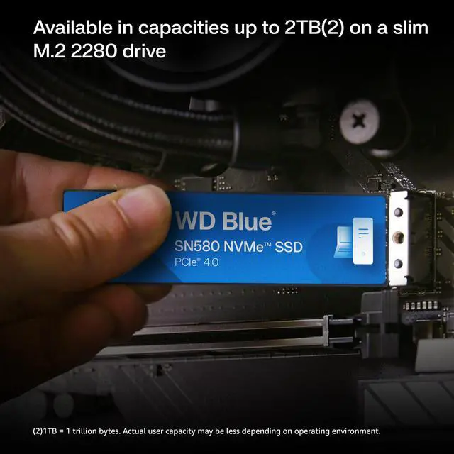 Alt view image 5 of 8 - Western Digital WD_Blue SN580 M.2 2280 500GB PCI-Express 4.0 x4 TLC Internal Solid State Drive (SSD) WDS500G3B0E