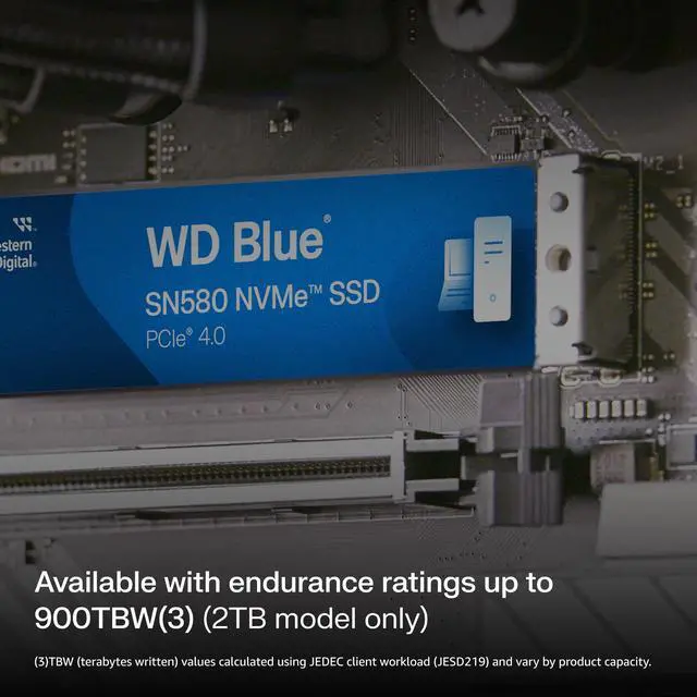 Alt view image 7 of 8 - Western Digital WD_Blue SN580 M.2 2280 500GB PCI-Express 4.0 x4 TLC Internal Solid State Drive (SSD) WDS500G3B0E