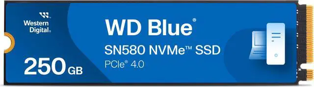 Main image of Western Digital WD_Blue SN580 M.2 2280 250GB PCI-Express 4.0 x4 TLC Internal Solid State Drive (SSD) WDS250G3B0E