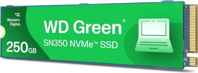 Alt view image 2 of 8 - Western Digital WD Green SN350 NVMe M.2 2280 250GB PCI-Express 3.0 x4 Internal Solid State Drive (SSD) WDS250G2G0C