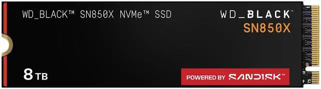 Main image of WD_BLACK 8TB SN850X NVMe Internal Gaming SSD Solid State Drive - Gen4 PCIe, M.2 2280, Up to 7,300 MB/s - WDS800T2X0E
