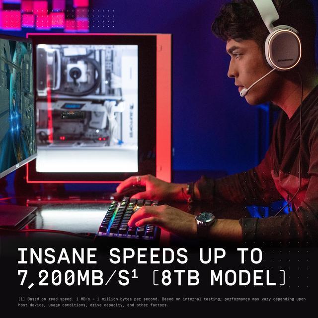 Alt view image 2 of 7 - WD_BLACK 8TB SN850X NVMe Internal Gaming SSD Solid State Drive with Heatsink - Works with Playstation 5, Gen4 PCIe, M.2 2280, Up to 7,300 MB/s - WDS800T2XHE