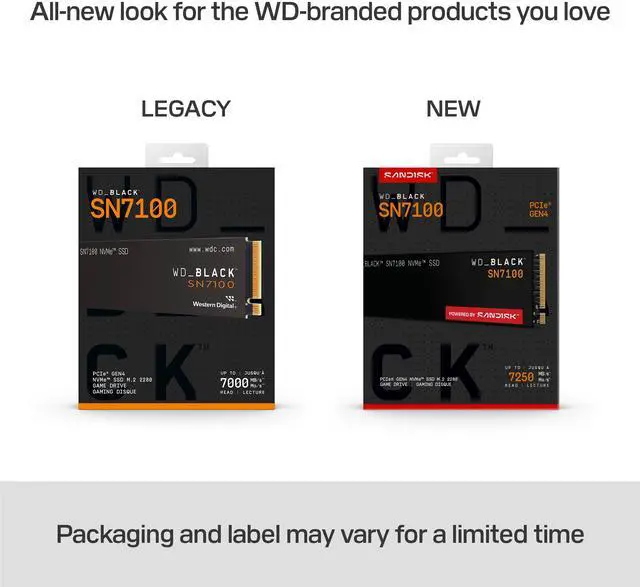 Alt view image 2 of 18 - WD_BLACK SN7100 M.2 2280 1TB PCI-Express 4.0 x4 TLC 3D NAND Internal Solid State Drive (SSD) WDS100T4X0E
