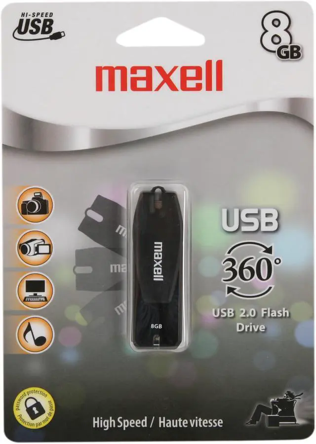 Alt view image 6 of 6 - Maxell 8GB 360° USB 2.0 Flash Drive 503202
