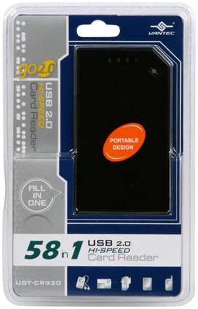 Alt view image 7 of 7 - Vantec Portable Hi-Speed USB 2.0 58-In-1 External Card Reader/Writer - Model UGT-CR920-BK