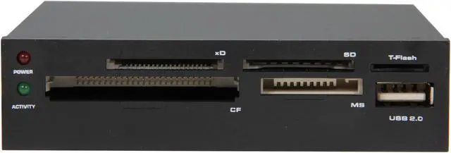 Alt view image 3 of 5 - Vantec USB 2.0 58-In-1 Internal Card Reader/Writer with Built-In USB Port for 3.5" or 5.25" Drive Bay - Model UGT-CR905