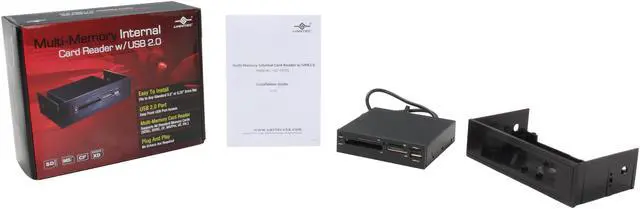 Alt view image 6 of 5 - Vantec USB 2.0 58-In-1 Internal Card Reader/Writer with Built-In USB Port for 3.5" or 5.25" Drive Bay - Model UGT-CR905