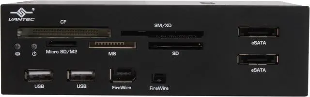 Alt view image 5 of 9 - VANTEC UGT-CR955-BK All-in-one eSATA / USB 2.0 / FireWire 400 Card Reader