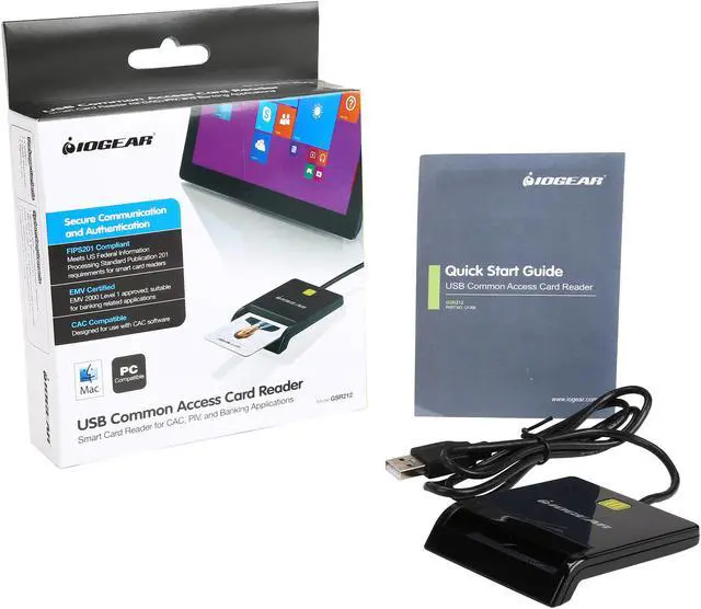 Alt view image 5 of 5 - IOGEAR GSR212 USB Common Access Card Reader (Non-TAA)