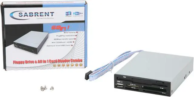 Alt view image 6 of 6 - SABRENT CRW-FLP2 All-in-one USB 2.0 Floppy Drive and 68in1 Internal Memory Card Reader & Writer - SDHC/VISTA