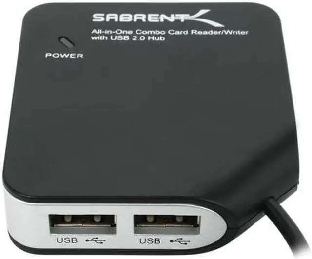 Alt view image 2 of 4 - SABRENT CR-UHBC  68 in 1 USB 2.0 External Flash Memory Card Reader & Writer Plus 3 Port Hub