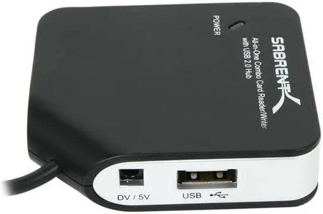 Alt view image 3 of 4 - SABRENT CR-UHBC  68 in 1 USB 2.0 External Flash Memory Card Reader & Writer Plus 3 Port Hub