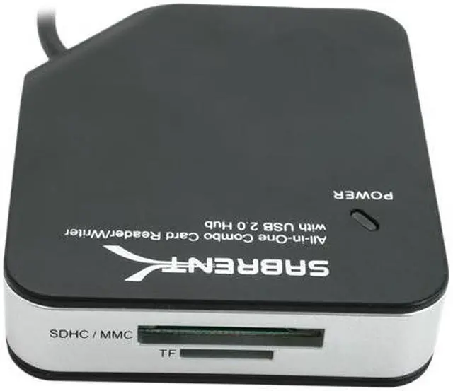 Alt view image 4 of 4 - SABRENT CR-UHBC  68 in 1 USB 2.0 External Flash Memory Card Reader & Writer Plus 3 Port Hub