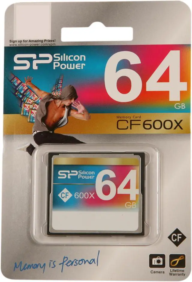 Alt view image 5 of 5 - Silicon Power 64GB Compact Flash (CF) Flash Card Model SP064GBCFC600V10