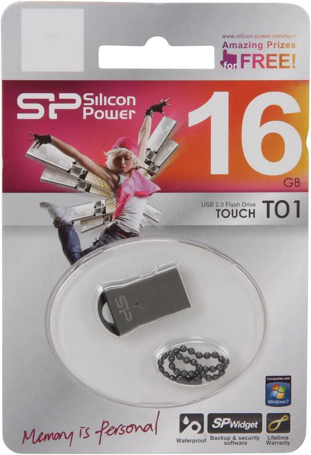 Alt view image 5 of 5 - Silicon Power Touch T01 Mini 16GB Waterproof USB 2.0 Flash Drive SP016GBUF2T01V1K