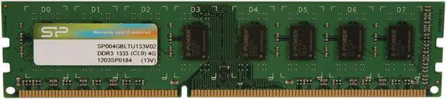 Main image of Silicon Power 4GB DDR3 1333 (PC3 10600) Desktop Memory Model SP004GBLTU133V02