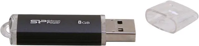 Alt view image 3 of 5 - Silicon Power Ultima II-I Series 8GB USB 2.0 Flash Drive (Black) Model SP008GBUF2M01V1K