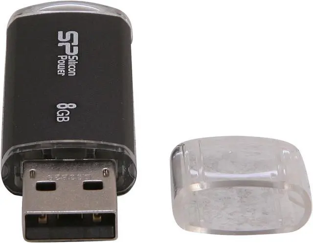 Alt view image 4 of 5 - Silicon Power Ultima II-I Series 8GB USB 2.0 Flash Drive (Black) Model SP008GBUF2M01V1K