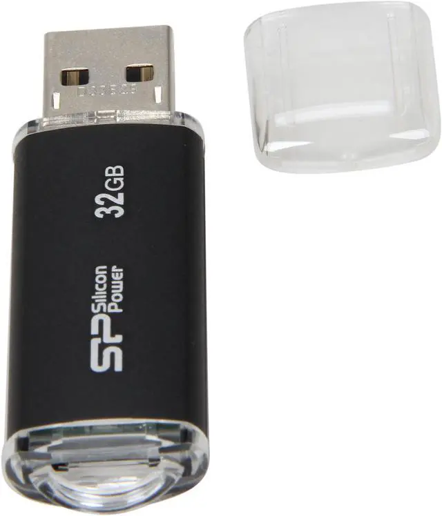 Alt view image 4 of 5 - Silicon Power Ultima II-I Series 32GB USB 2.0 Flash Drive (Black) Model SP032GBUF2M01V1K