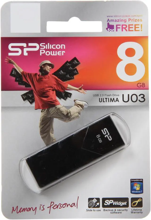 Alt view image 5 of 5 - Silicon Power Ultima U03 8GB USB 2.0 Flash Drive SP008GBUF2U03V1K
