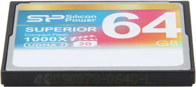 Alt view image 3 of 5 - Silicon Power Superior 64GB Compact Flash (CF) Flash Card Model SP064GBCFC1K0V10