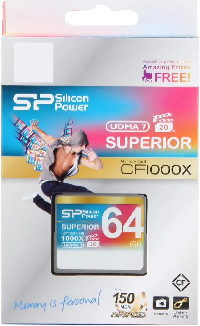 Alt view image 5 of 5 - Silicon Power Superior 64GB Compact Flash (CF) Flash Card Model SP064GBCFC1K0V10