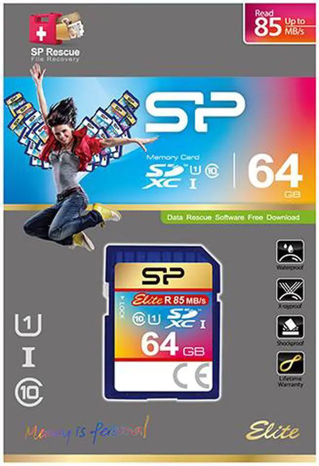 Alt view image 2 of 2 - Silicon Power 64GB Elite SDXC UHS-I/U1 Class 10 Memory Card , Speed Up to 85MB/s (SP064GBSDXAU1V10)