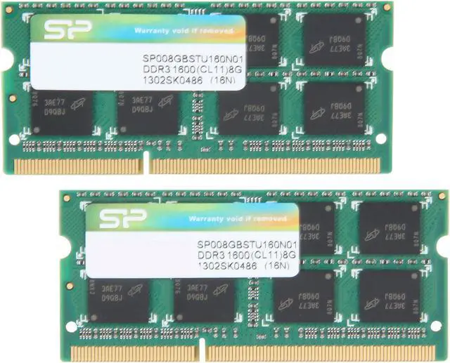 Main image of Silicon Power 16GB (2 x 8GB) 204-Pin DDR3 SO-DIMM DDR3 1600 (PC3 12800) Laptop Memory Model SP016GBSTU160N21