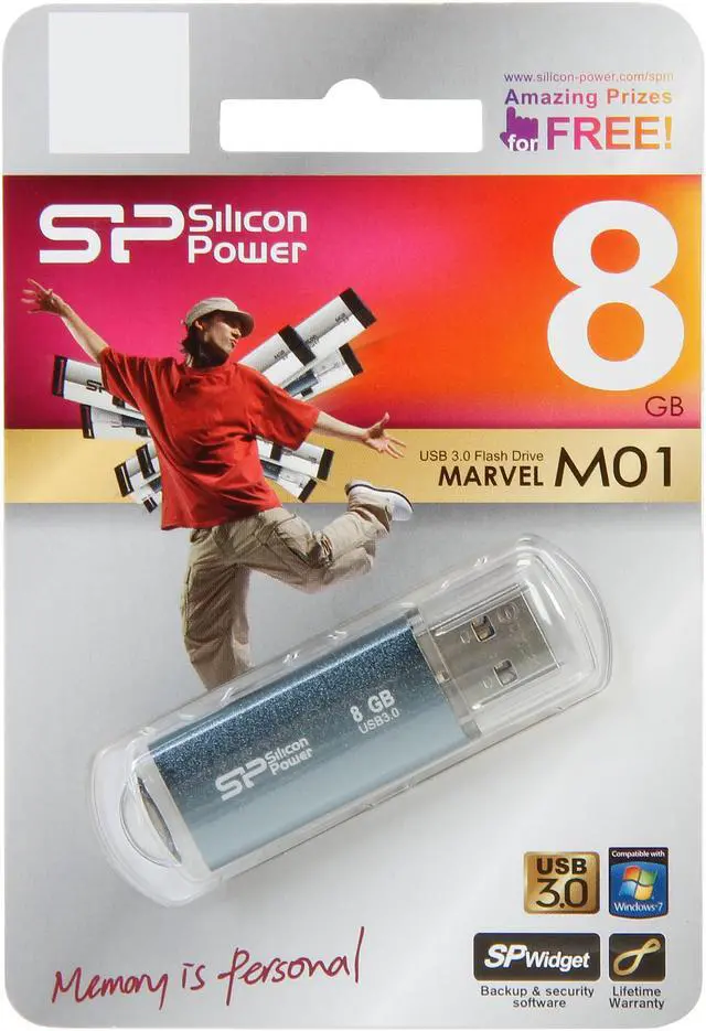 Alt view image 5 of 5 - Silicon Power Marvel M01 8GB Entry Level USB 3.0 Flash Drive Model SP008GBUF3M01V1B