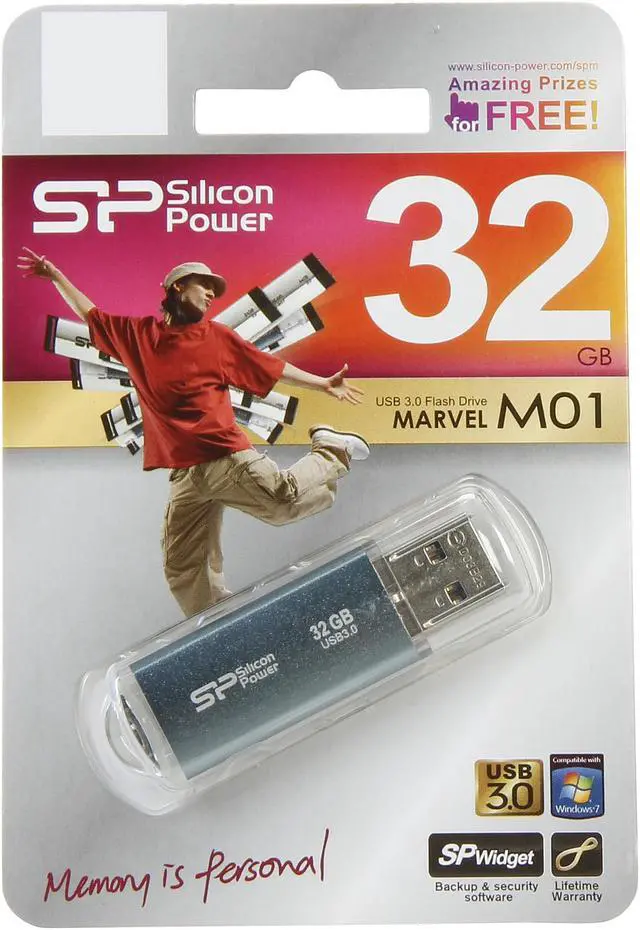 Alt view image 5 of 5 - Silicon Power Marvel M01 32GB Entry Level USB 3.0 Flash Drive Model SP032GBUF3M01V1B