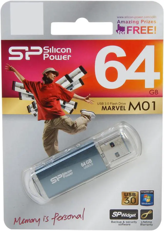 Alt view image 5 of 5 - Silicon Power Marvel M01 64GB Entry Level USB 3.0 Flash Drive Model SP064GBUF3M01V1B