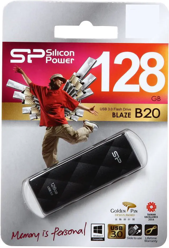 Alt view image 5 of 5 - Silicon Power Blaze B20 128GB USB 3.0 Flash Drive SP128GBUF3B20V1K