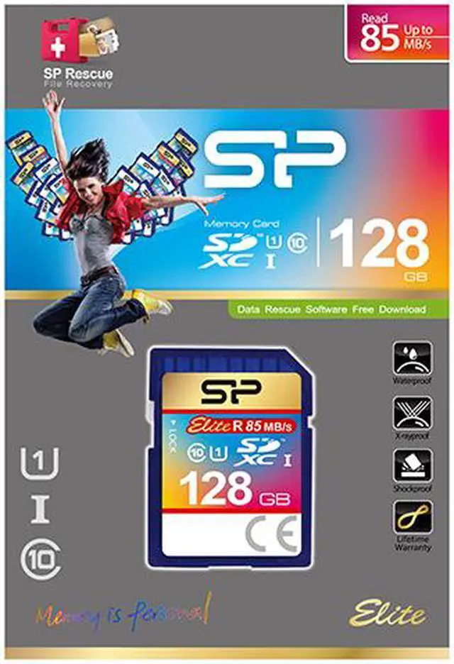 Alt view image 2 of 2 - Silicon Power 128GB Elite SDXC UHS-I/U1 Class 10 Memory Card, Speed Up to 85MB/s (SP128GBSDXAU1V10)