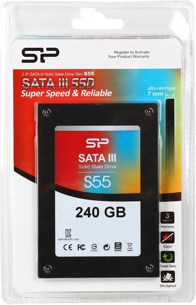 Alt view image 4 of 4 - Silicon Power Slim S55 2.5" 240GB SATA III TLC Internal Solid State Drive (SSD) SP240GBSS3S55S25