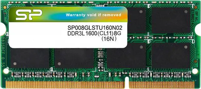 Main image of Silicon Power 8GB 204-Pin DDR3 SO-DIMM DDR3L 1600 (PC3L 12800) Laptop Memory Model SP008GLSTU160N02NE