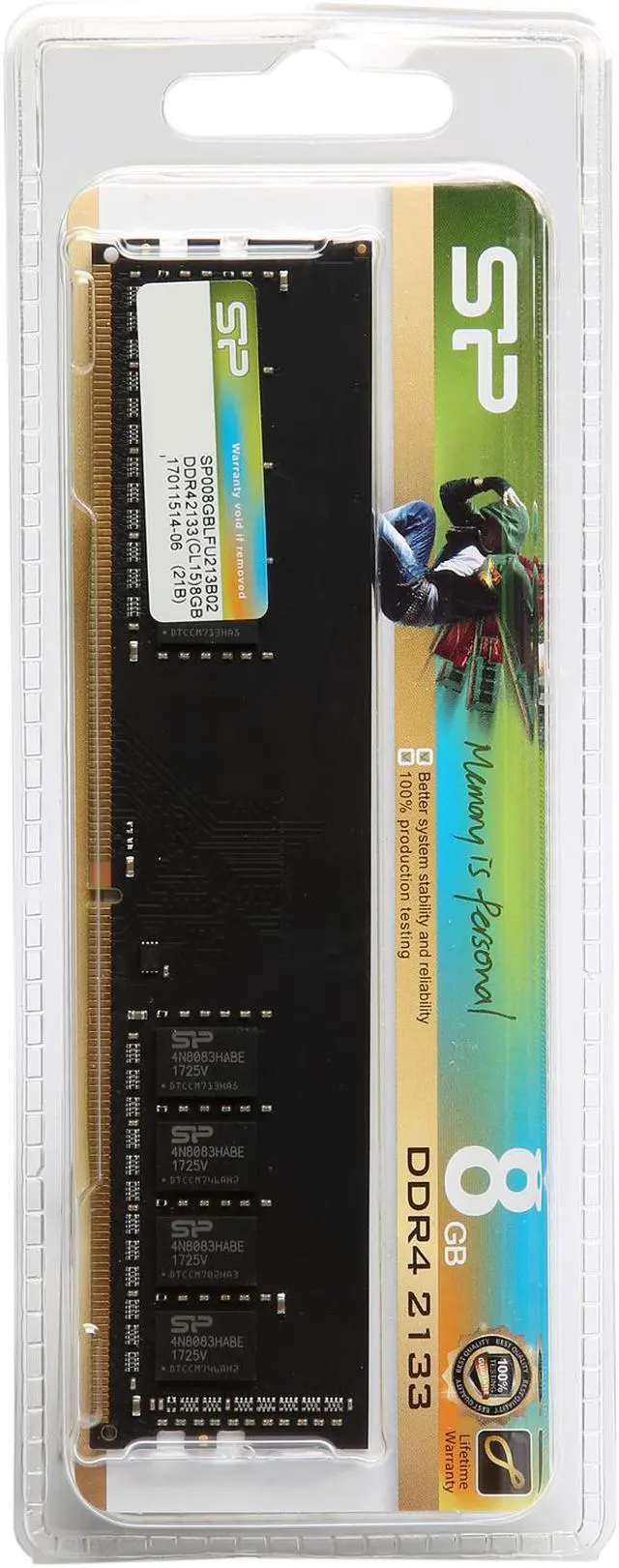 Alt view image 3 of 3 - Silicon Power 8GB DDR4 2133 Desktop Memory Model SP008GBLFU213B02
