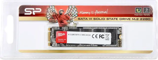 Alt view image 3 of 3 - Silicon Power M55 M.2 2280 240GB SATA III 3D NAND Internal Solid State Drive (SSD) SU240GBSS3M55M28NE