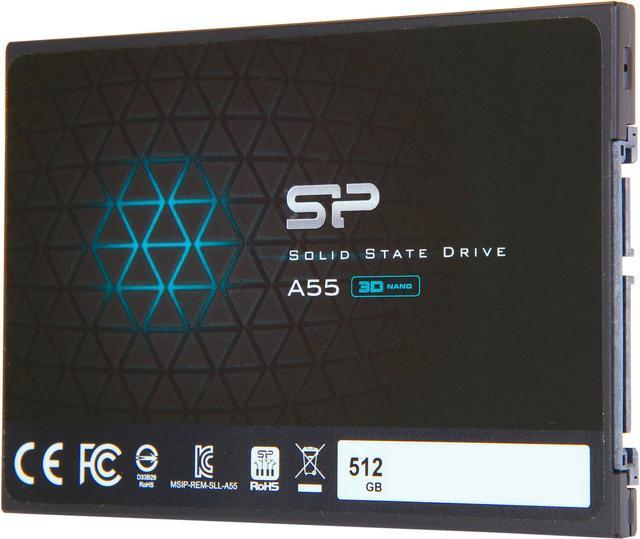 SP 512GB SSD 3D NAND A55 SLC Cache Performance Boost SATA III 2.5 7mm  (0.28) Internal Solid State Drive (SP512GBSS3A55S25)