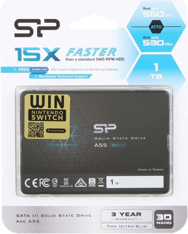 Alt view image 6 of 6 - Silicon Power Ace A55 2.5" 1TB SATA III 3D NAND Internal Solid State Drive (SSD) SU001TBSS3A55S25NE