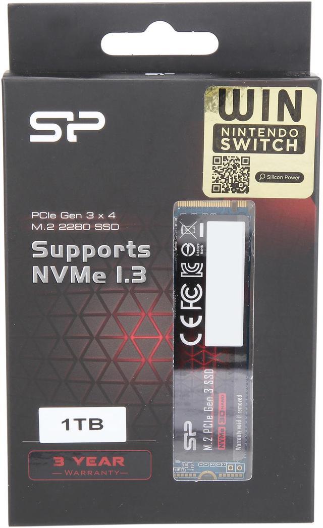 Alt view image 6 of 6 - Silicon Power 1TB NVMe PCIe Gen3 x4 M.2 2280 TLC R/W up to 3,400/3,000 MB/s SSD (SP001TBP34A80M28)