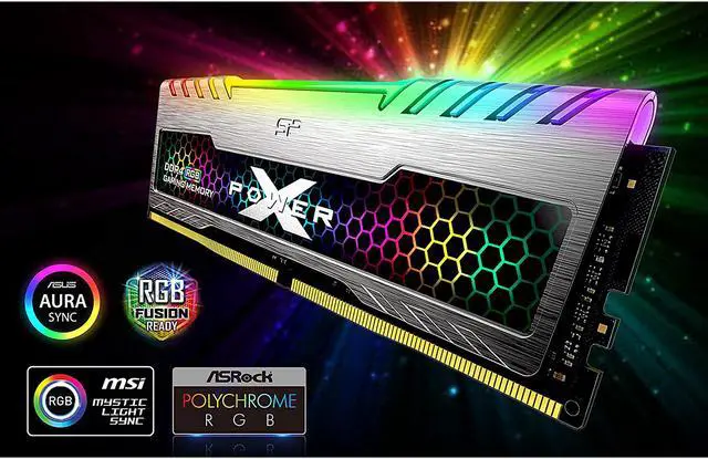 Alt view image 4 of 4 - Silicon Power 16GB (2 x 8GB) DDR4 3200 (PC4 25600) 288-Pin XPOWER Turbine RGB DDR4 SDRAM Desktop Memory Model SP016GXLZU320BDB