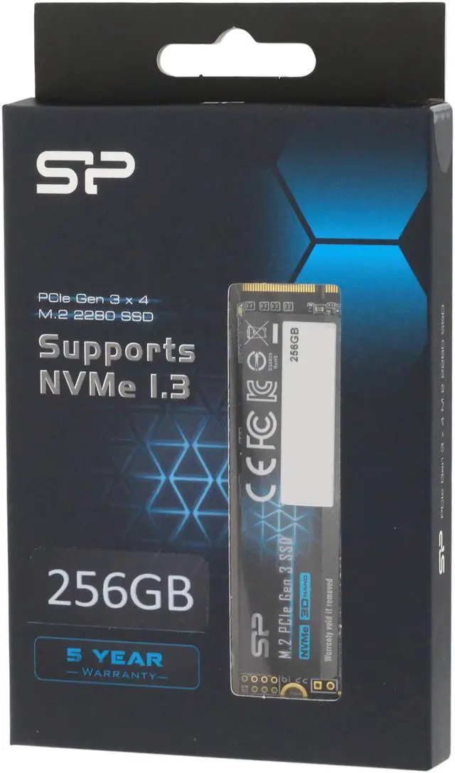 Alt view image 6 of 11 - Silicon Power 256GB NVMe M.2 2280 PCIe Gen3 x4 SSD (SP256GBP34A60M28)