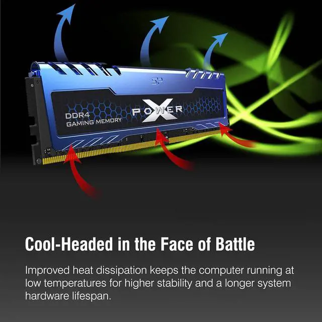 Alt view image 6 of 6 - Silicon Power 16GB (2 x 8GB) DDR4 3200 (PC4 25600) 288-Pin XPOWER Turbine DDR4 SDRAM Desktop Memory Model SP016GXLZU320BDA