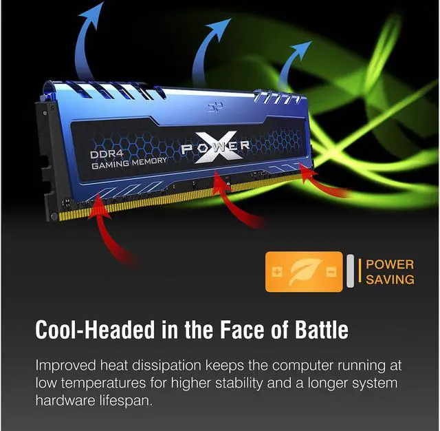 Alt view image 6 of 6 - Silicon Power 16GB (2 x 8GB) DDR4 3200 (PC4 25600) 288-Pin XPOWER Turbine DDR4 SDRAM Desktop Memory Model SP016GXLZU320BDA