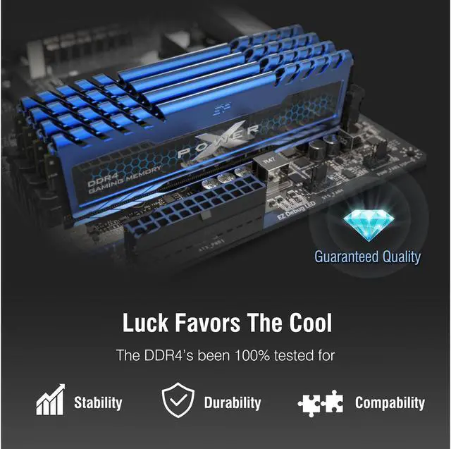 Alt view image 4 of 6 - Silicon Power 32GB (2 x 16GB) DDR4 3200 (PC4 25600) 288-Pin XPOWER Turbine DDR4 SDRAM Desktop Memory Model SP032GXLZU320FDA