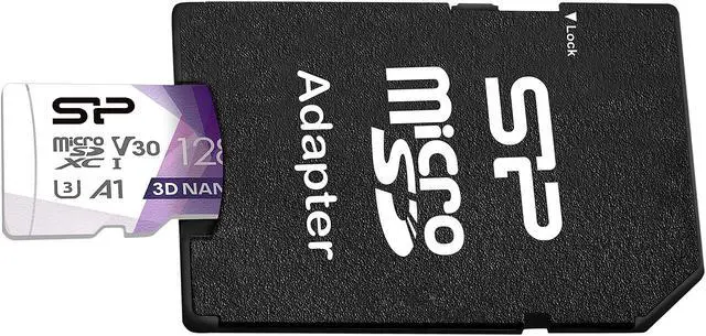 Alt view image 2 of 7 - Silicon Power 128GB Superior Pro microSDXC UHS-I (U3), V30 4K A1 Memory Card with Adapter (SP128GBSTXDU3V20AB)